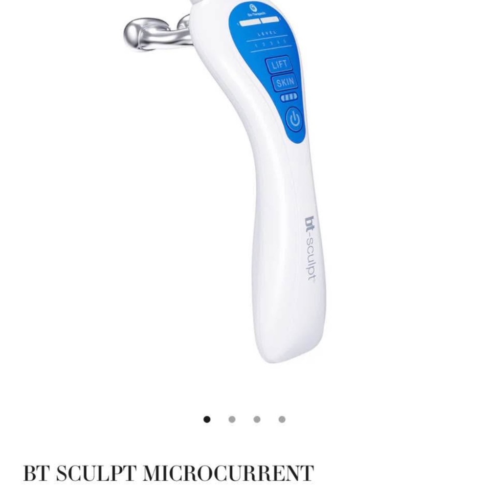 White & Blue Microcurrent Facial Toning Device